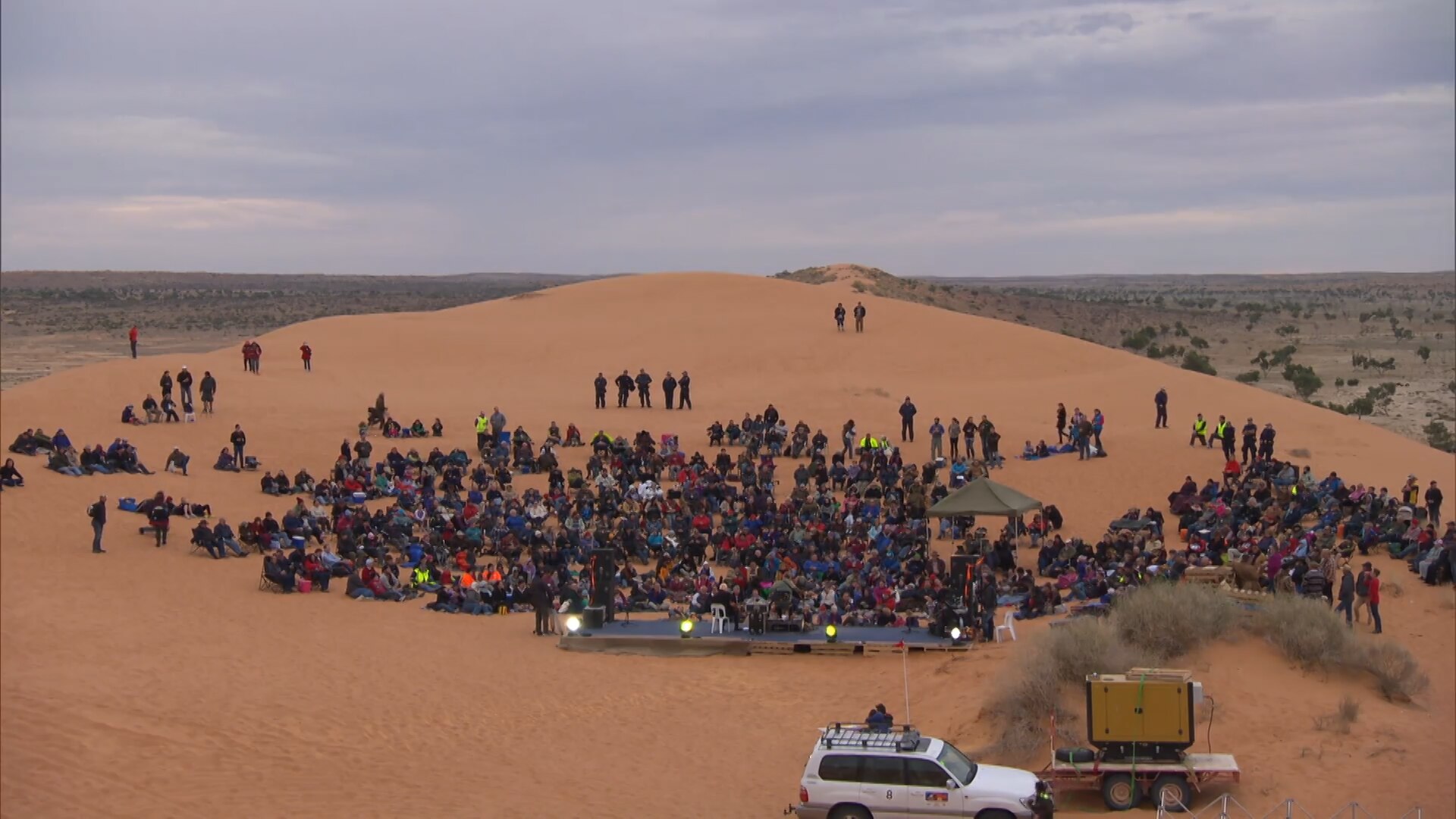 Dramatic red sand dunes near Birdsville, Outback Queensland.