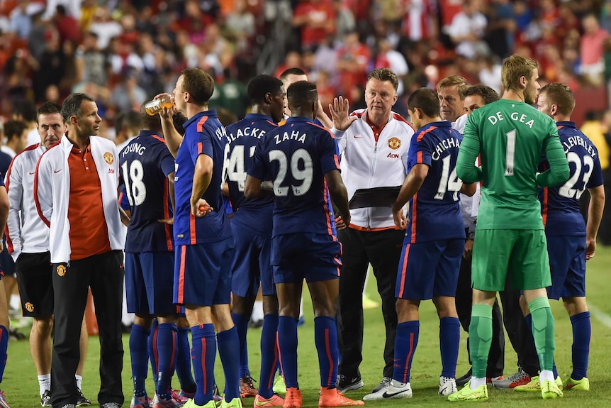 Louis van Gaal instructs his Manchester United charges