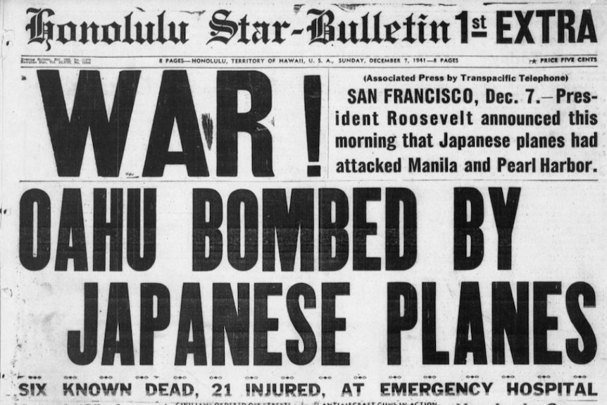 The front page of the Honolulu Star on December 7, 1941.