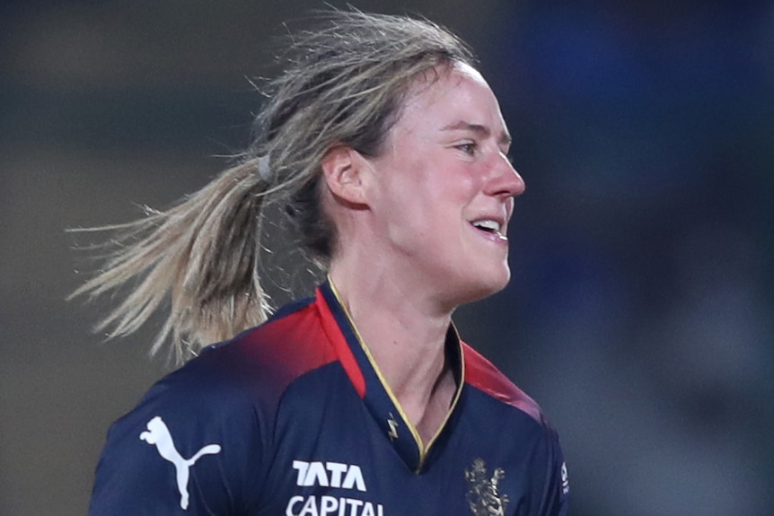 Ellyse Perry celebrates taking a wicket for Royal Challengers Bangalore in the WPL.