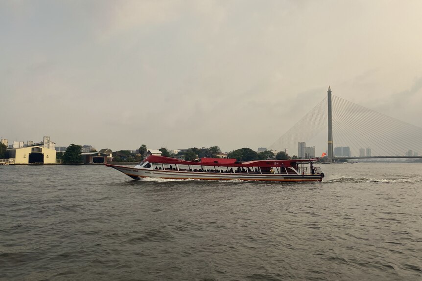 Ferry on the water in Bangkok.