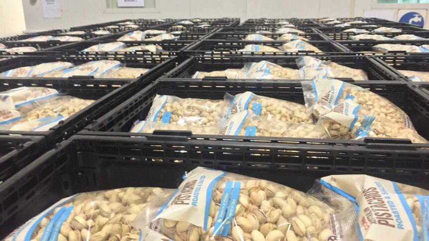 Pistachio nuts in bags