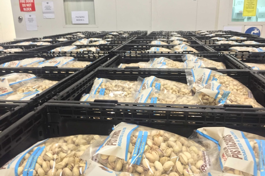 Pistachio nuts in bags