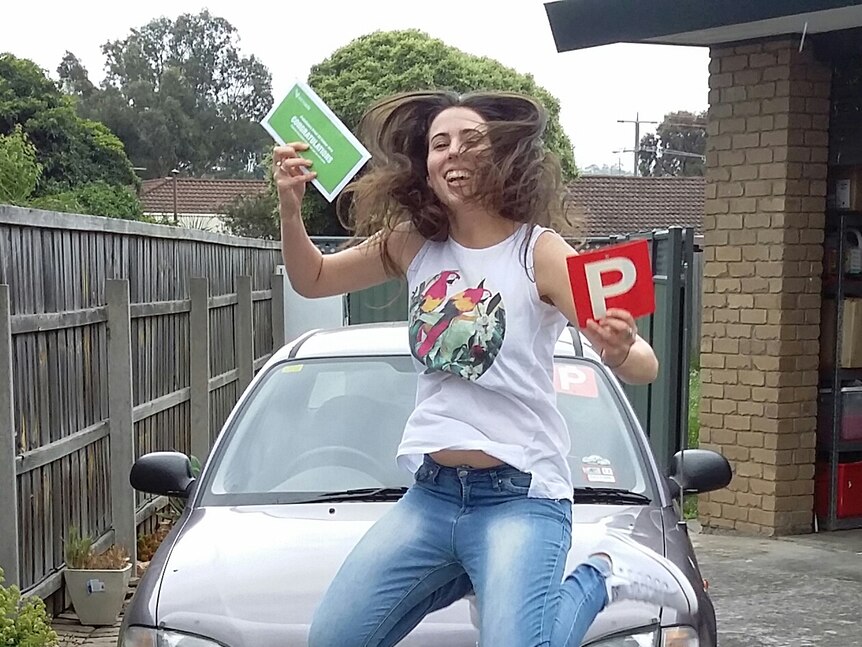 Cassie Godden after receiving her driver's licence.