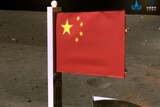Chinese flag on moon