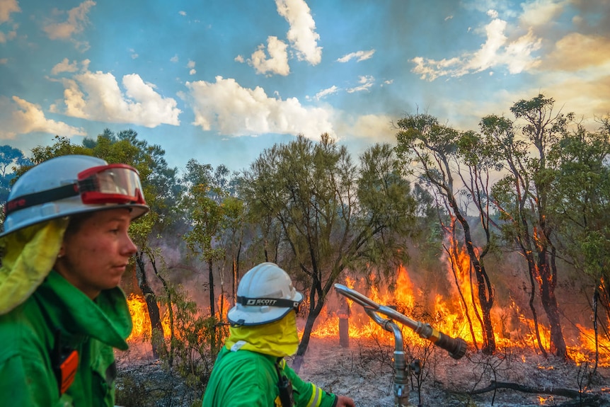 Female Walcliffe firefighter battles the flames