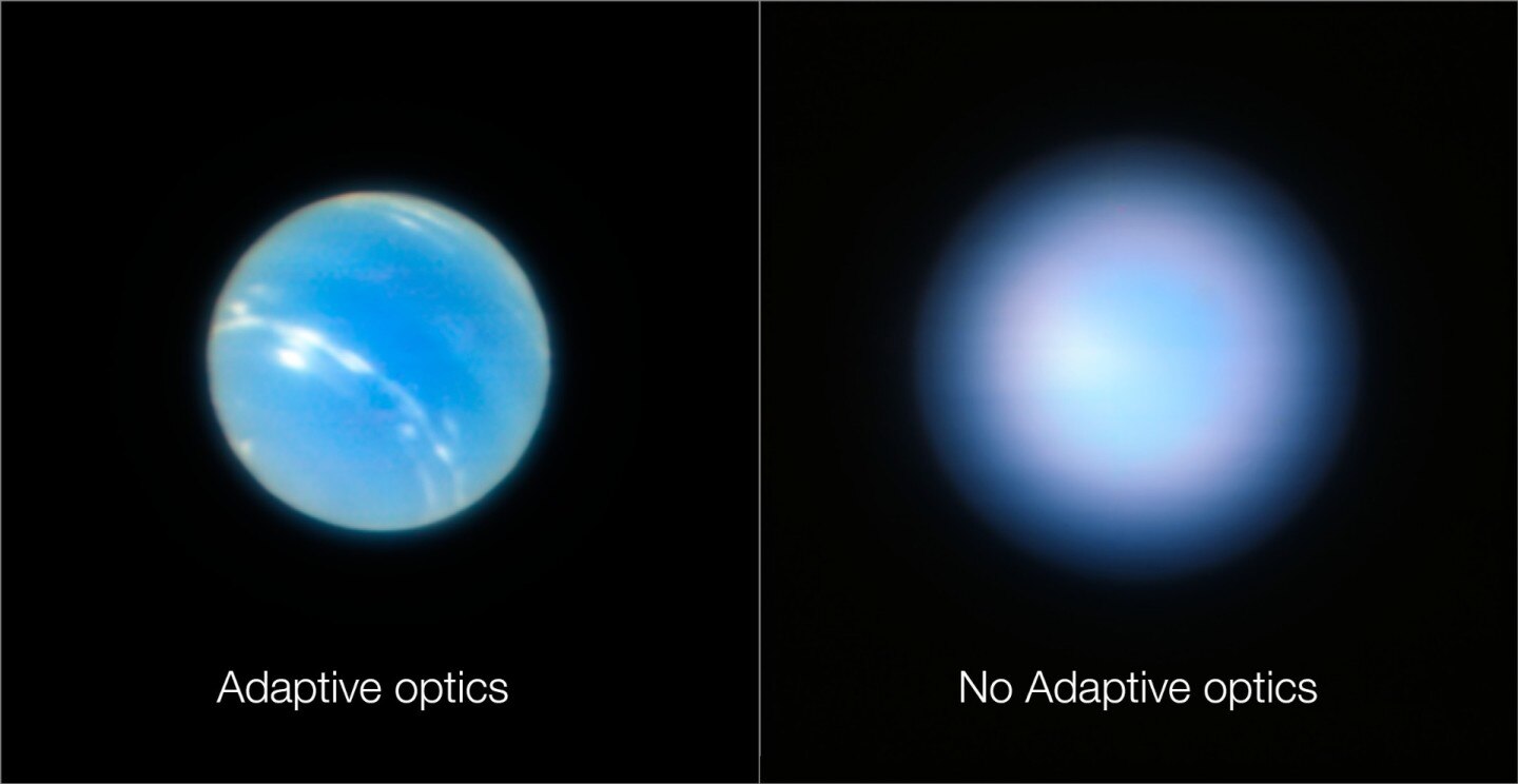 Sharp and blurry images of Neptune