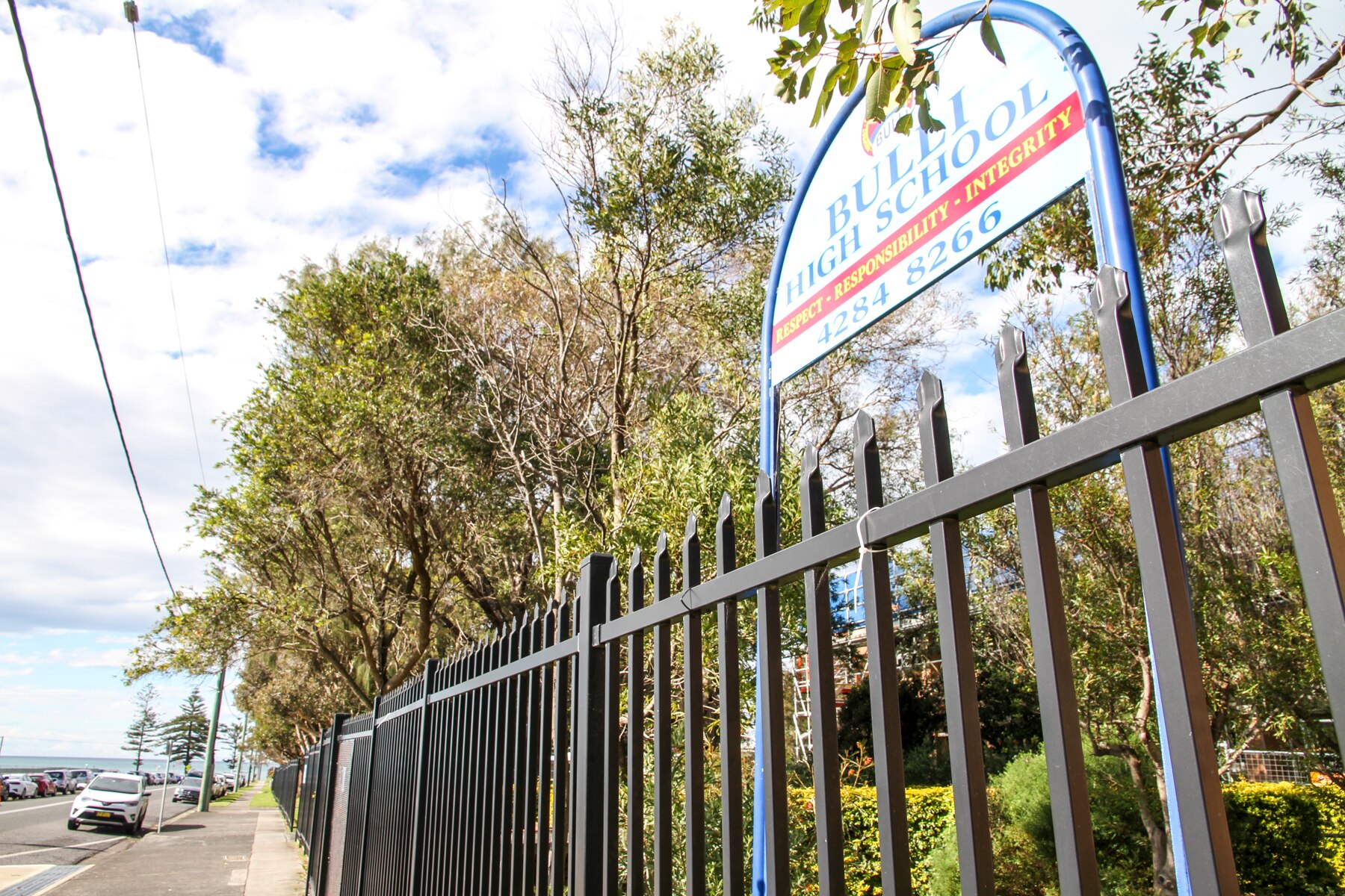   Bulli High School is situated 100 meters from the beach which is featured in the background.