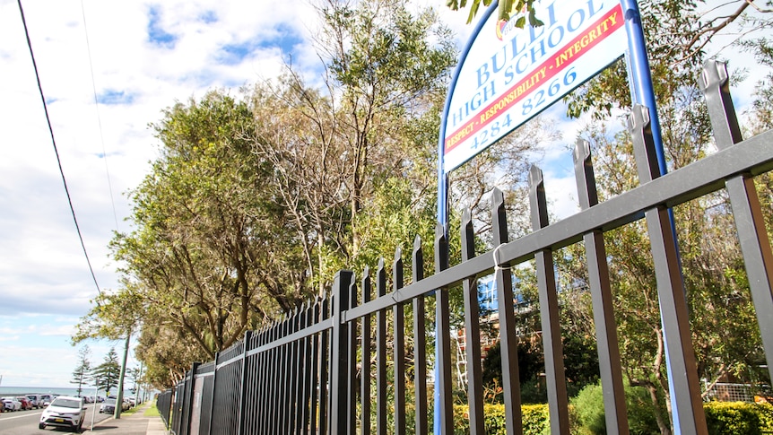  Bulli High School is situated 100 metres from the beach which is featured in the background.