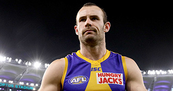 A head and shoulders shot of Shannon Hurn at Perth Stadium.