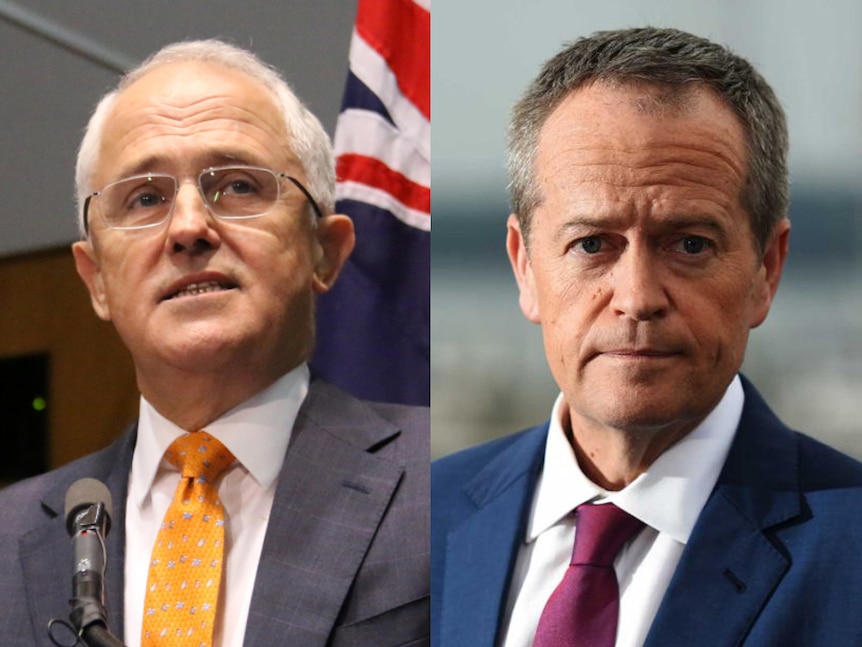 A composite of Malcolm Turnbull and Bill Shorten.