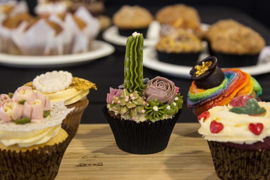 Decorated cupcakes at Perth Royal Show bread and baking competition