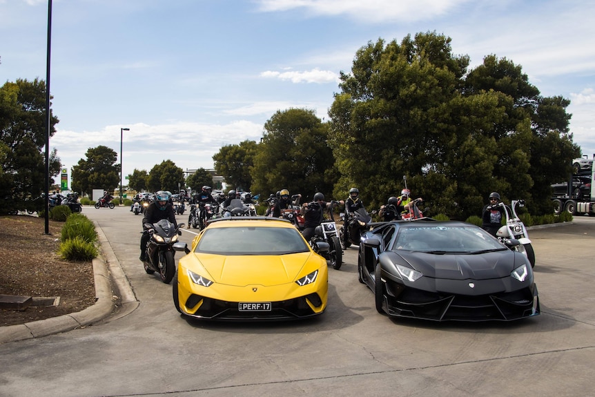 two luxury sports cars and dozens of motorcycles participate in charity run for keeleys cause