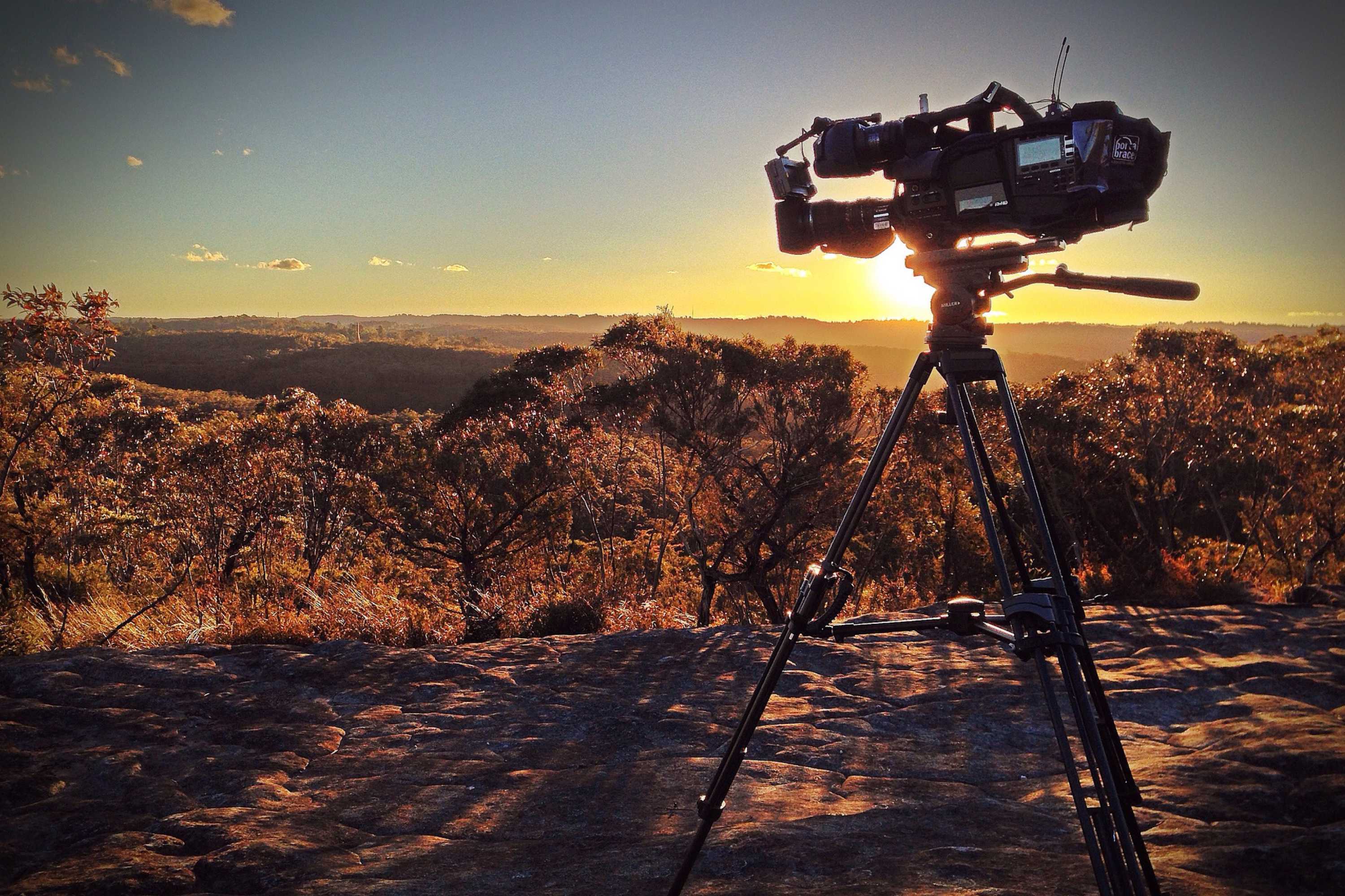 Camera filming outback
