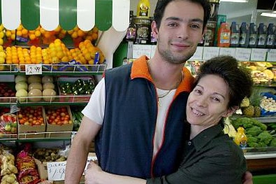 North Hobart shopkeeper Voula Delios with son Michael