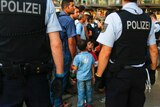 German police at Munich train station