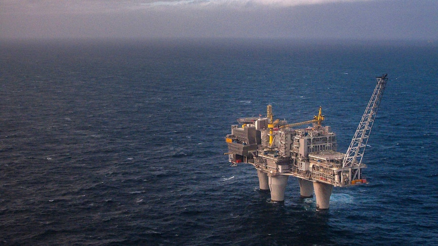 A natural gas platform in the North Sea