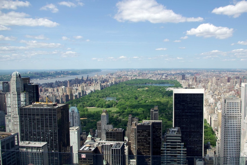 An aerial image of Central Park in New York City.