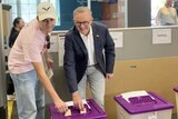 the prime minister anthony albanese and son nathan vote early in the october 14 indigenous referendum