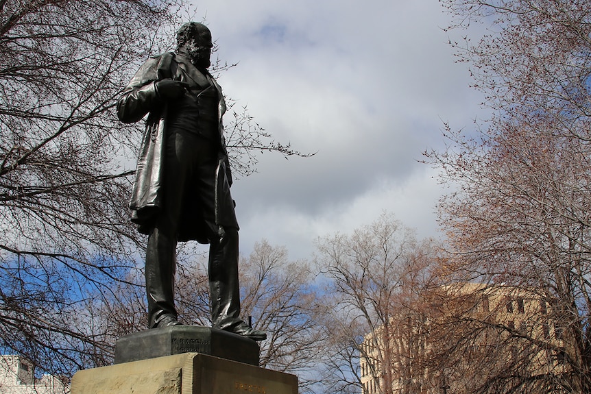 Statue honoring William Crowther, Tasmanian Premier 1878-1879.