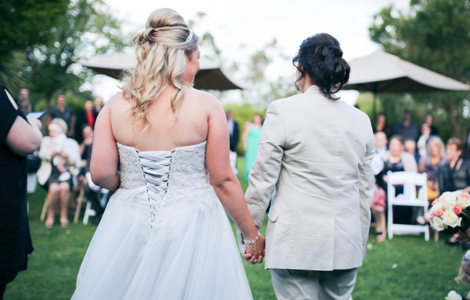 Selina and Amanda at their civil ceremony