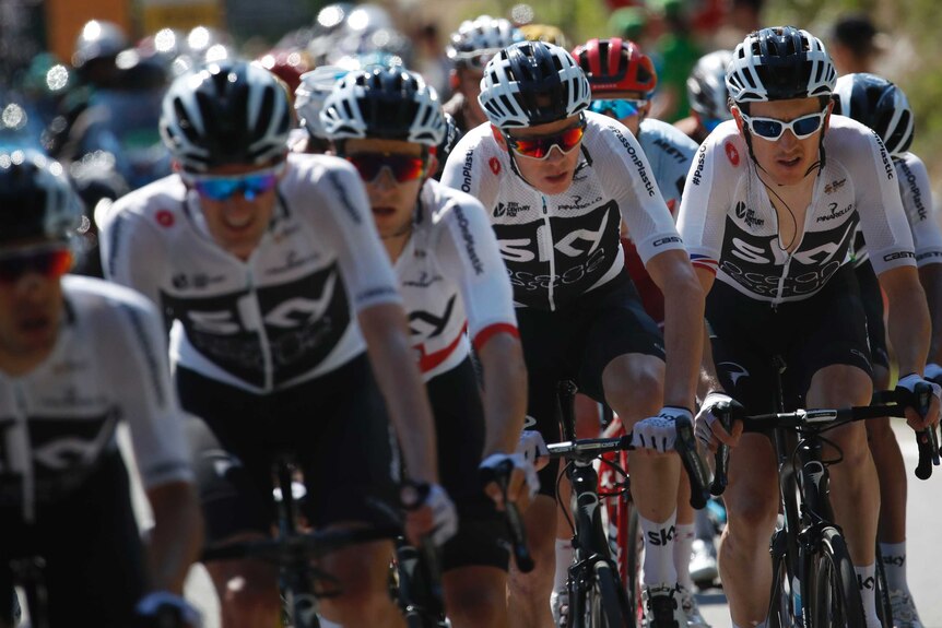 Geraint Thomas and Chris Froome ride for Team Sky