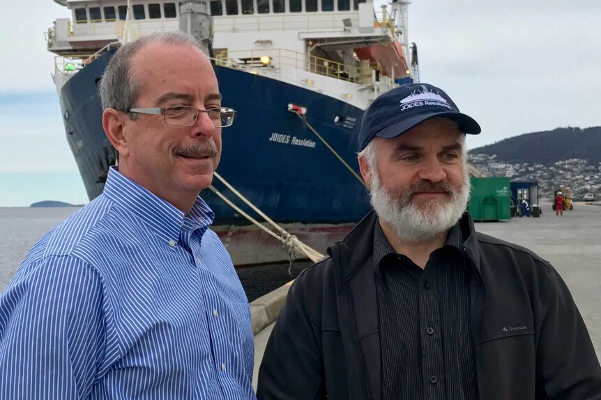 International Ocean Discovery Program scientists Dr Brad Clement and Professor Rupert Sutherland