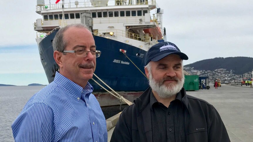 International Ocean Discovery Program scientists Dr Brad Clement and Professor Rupert Sutherland