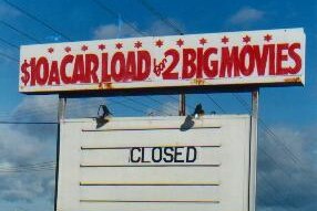 A drive-in closed sign.