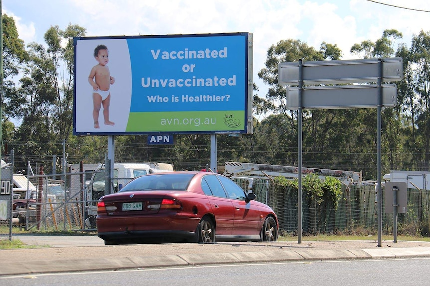 Anti-vaccination billboard in northern Brisbane