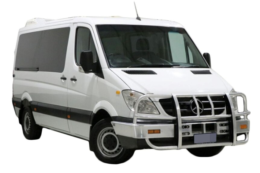 A white van pictured on a white background