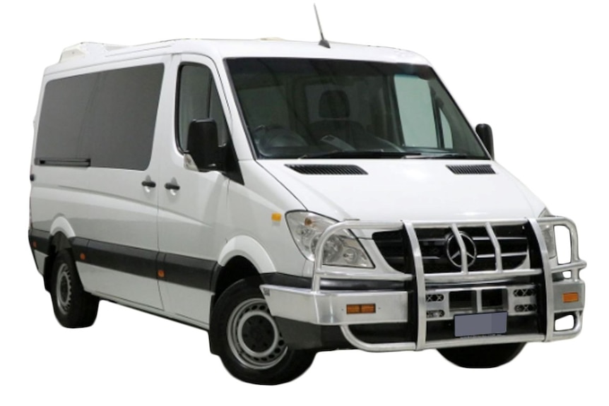 composite image of white van