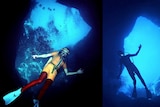 Valerie Taylor dives in Kilsbys sinkhole