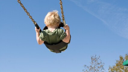 A boy on a swing