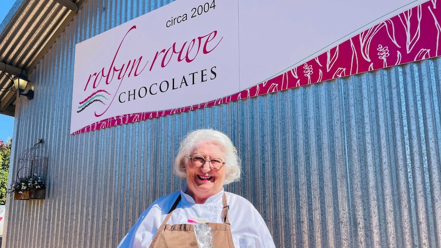 79 year old Robyn Rowe makes hand crafted chocolates from her rural property at Nanima between Hall and Murrumbateman.
