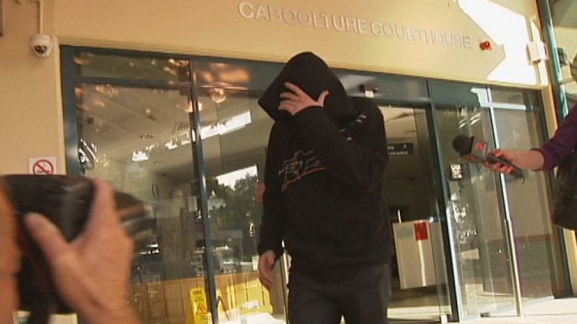 TV still of Wayne Charles Hartwig outside Caboolture Mag Court, Tues April 30, 2013