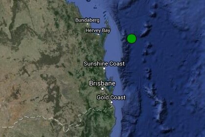 Geoscience Australia recorded the magnitude 4 earthquake 110km offshore from Fraser Island