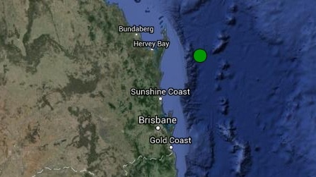 Geoscience Australia recorded the magnitude 4 earthquake 110km offshore from Fraser Island