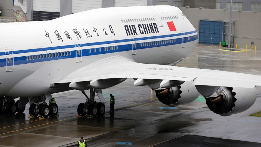 Air China plane sits at airport