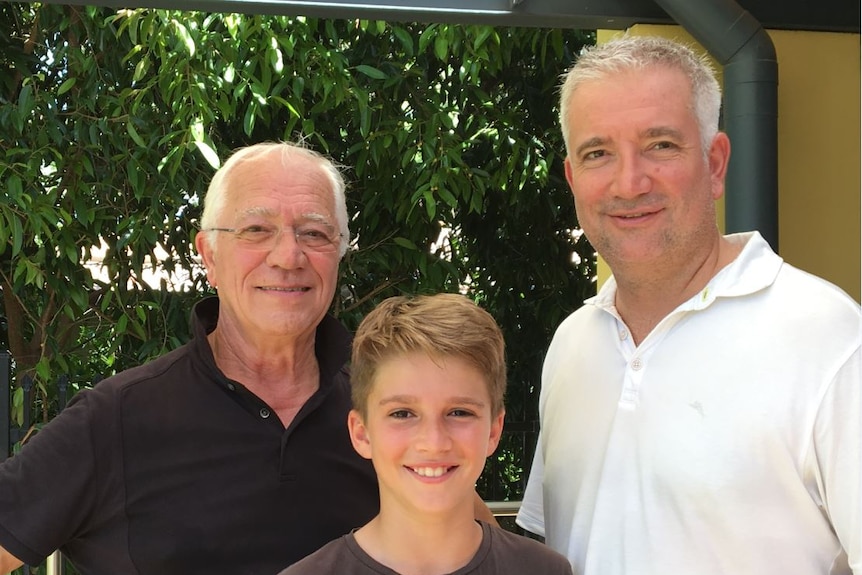 A photo of Sidney, James and Jeremy Muller, descendants of Jo Muller