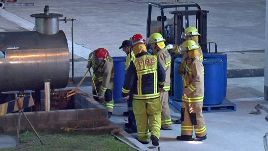 Firefighters at scene of Caltex oil spill