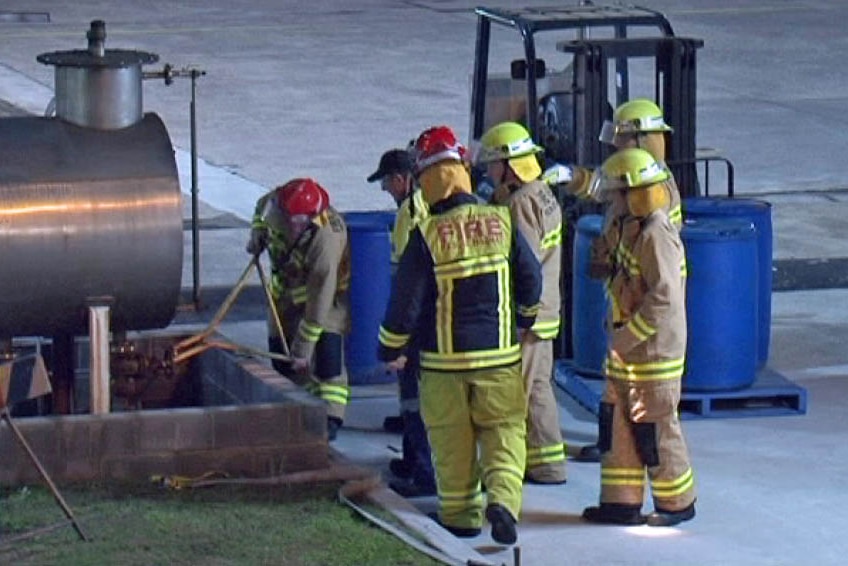 Firefighters at scene of Caltex oil spill
