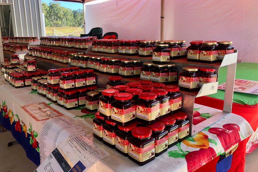 Rows and rows of jars of jam and chutney and sauces