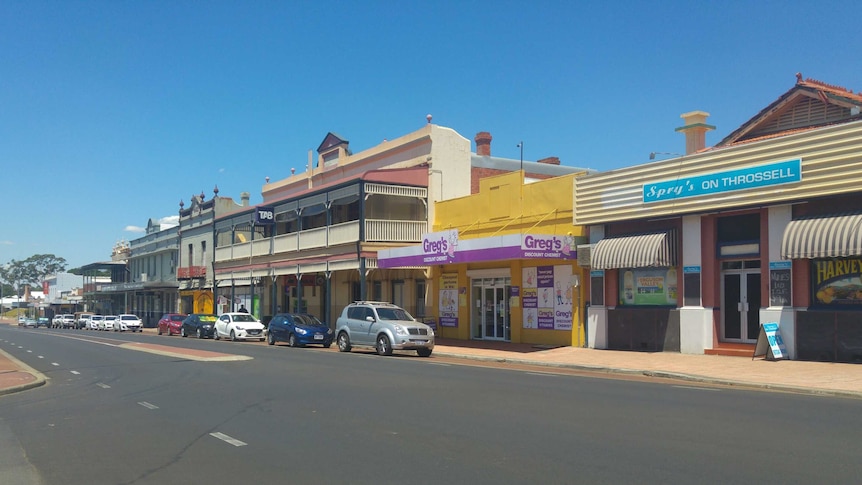 Main road of WA town of Collie