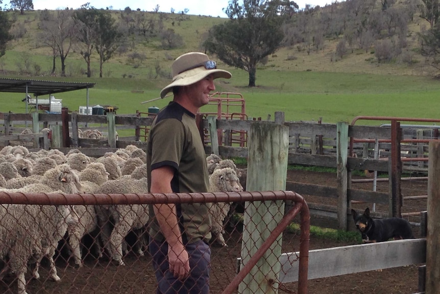 Dunalley sheep farmer Jason Thornbury