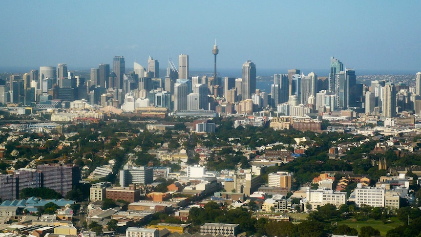 A view of Sydney's skyline on a clear day.