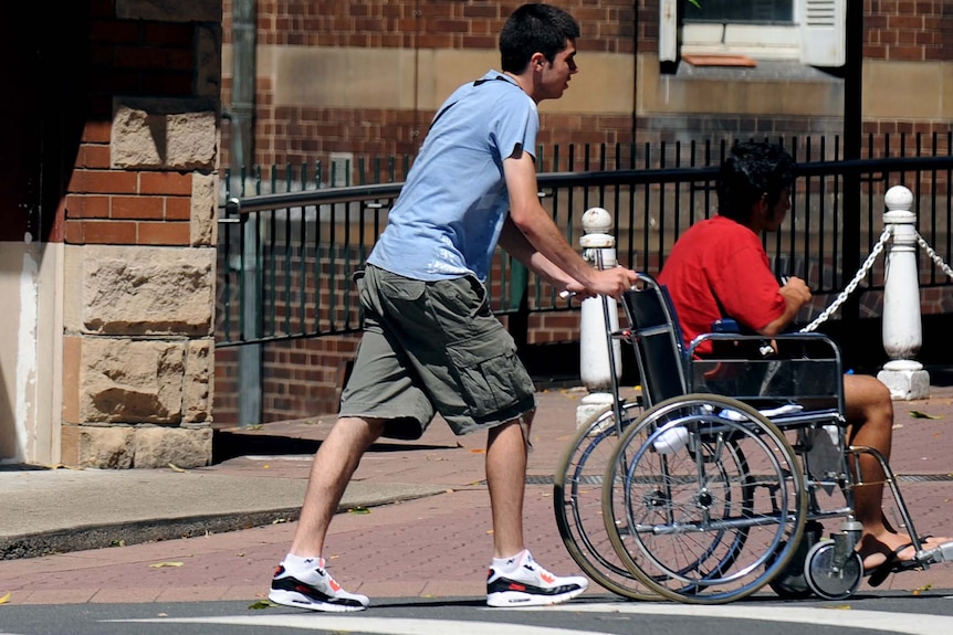 A man in a wheelchair