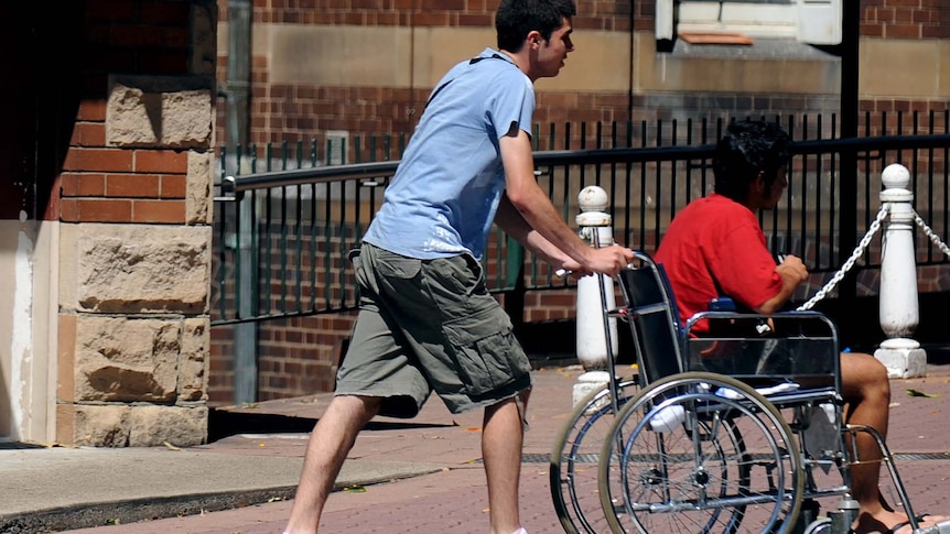 A man in a wheelchair