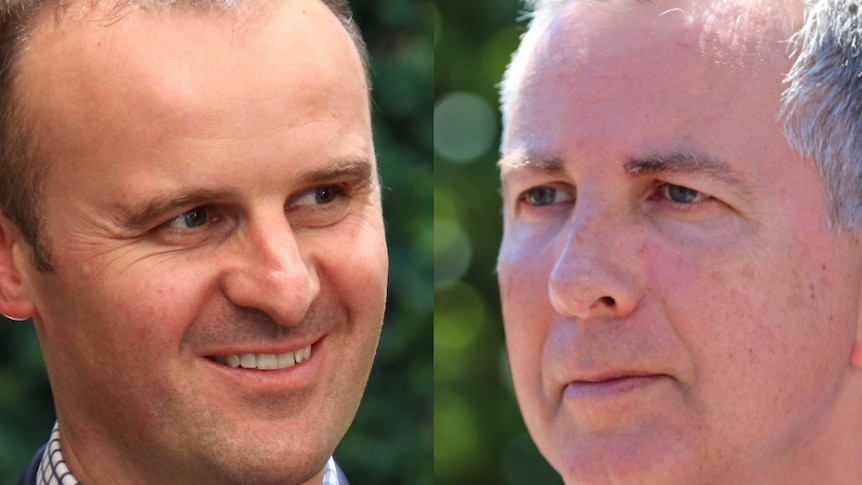 ACT Chief Minister Andrew Barr and Opposition Leader Jeremy Hanson.