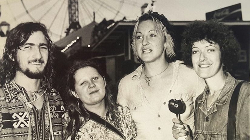Celia Price with her three housemates at the show in 1975.